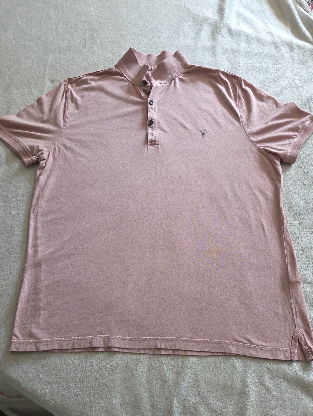 Allsaints Men's Polo Shirt, Size L, Color Dusty Rose